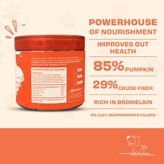 Pumpkin Purge Digestive Topper for Dogs | Natural Pre & Probiotic Support