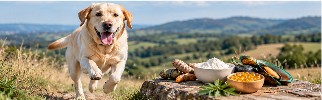 Active dog with joint supplement ingredients for a guide to glucosamine for dogs