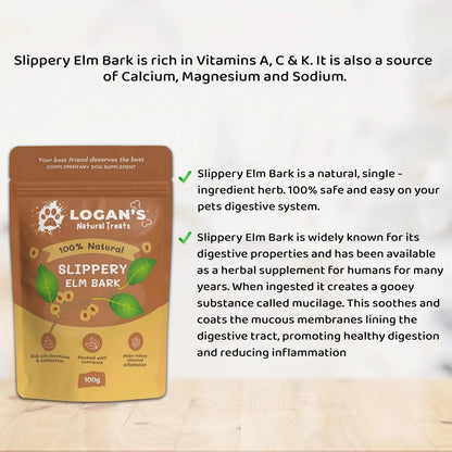 Logan's Natural Treats 100% Natural Slippery Elm Bark (100g)