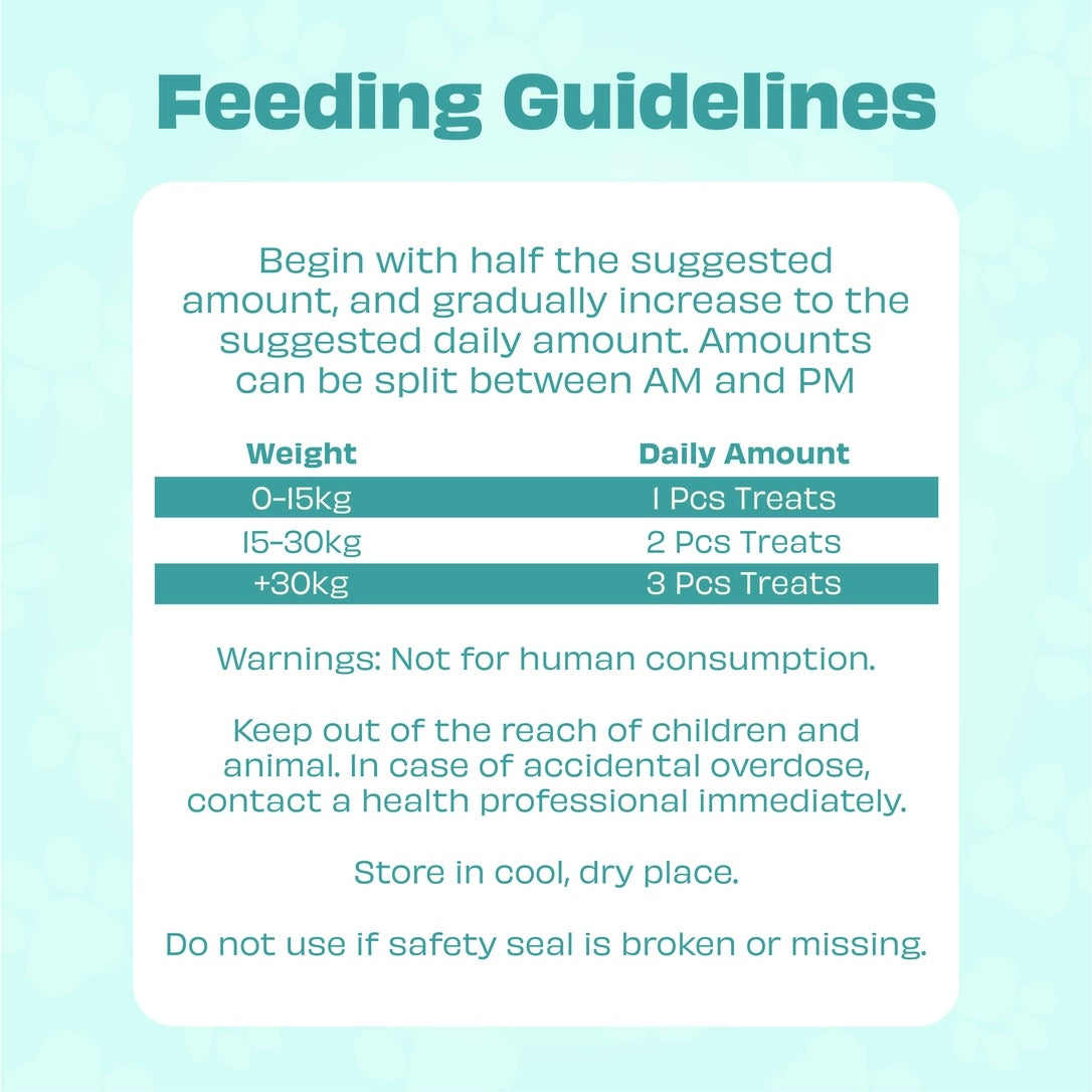 Feeding natural joint and mobility supplement chews to dogs as part of daily routine