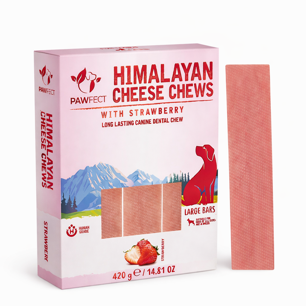 Pawfect Himalayan Cheese Chews with Strawberry For Dogs - All Natural Dental Sticks