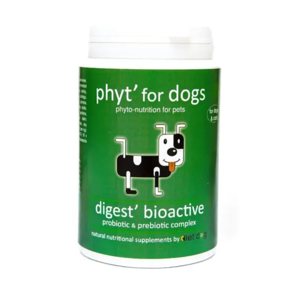 Diet'Dog Digest' Bioactive Prebiotic & Probiotic Dog Supplement 150g natural dog digestive and gut health supplement