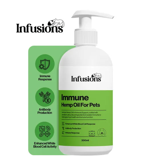 Infusions Immune Hemp Oil For Pets (300ml) – product image 2 – pet daily wellness supplement