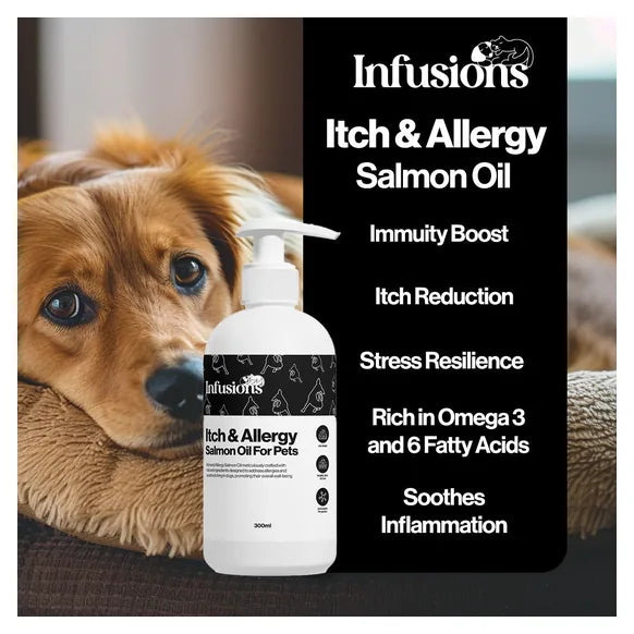 Infusions Itch & Allergy Salmon Oil For Pets (300ml) – product image 3 – pet skin & coat supplement