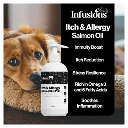 Infusions Itch & Allergy Salmon Oil For Pets (300ml) – product image 3 – pet skin & coat supplement
