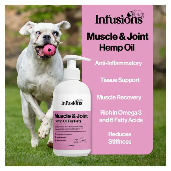 Infusions Muscle & Joint Hemp Oil For Pets (300ml) – product image 3 – pet joint & mobility supplement
