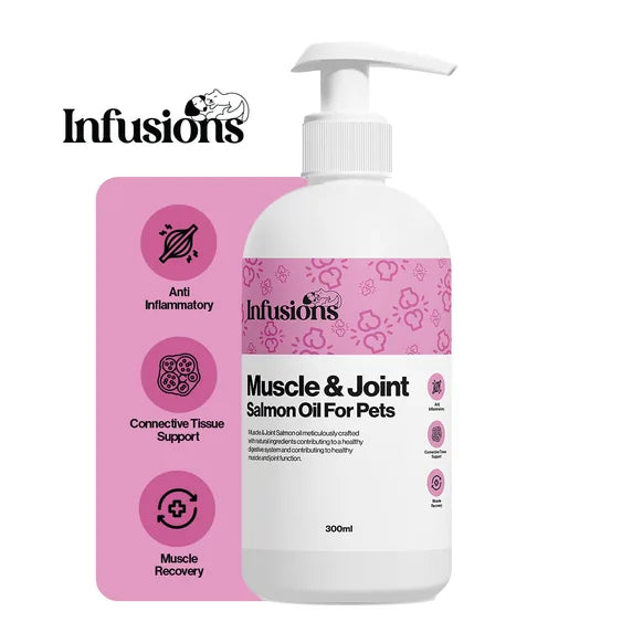 Infusions Muscle & Joint Salmon Oil For Pets (300ml) – product image 2 – pet joint & mobility supplement