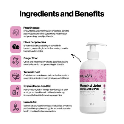 Infusions Muscle & Joint Salmon Oil For Pets (300ml) – product image 4 – pet joint & mobility supplement