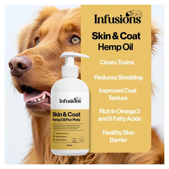 Infusions Skin & Coat Hemp Oil For Pets (300ml) – product image 3 – pet skin & coat supplement
