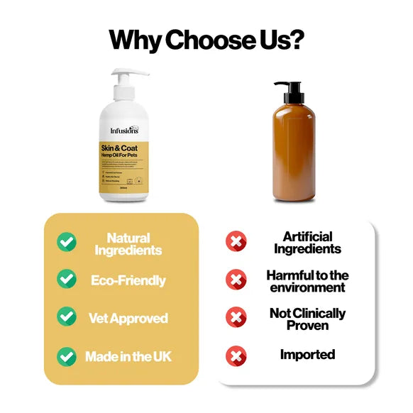 Infusions Skin & Coat Hemp Oil For Pets (300ml) – product image 6 – pet skin & coat supplement