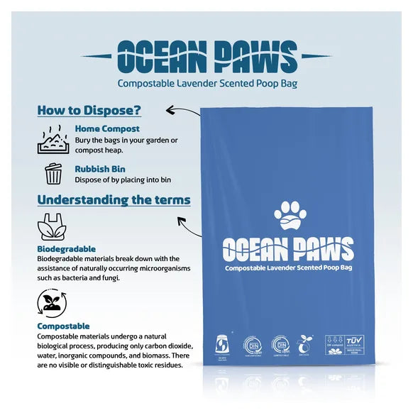 OceanPaws Compostable Dog Poo Bags 540 bags – product image 2 – compostable dog waste bags