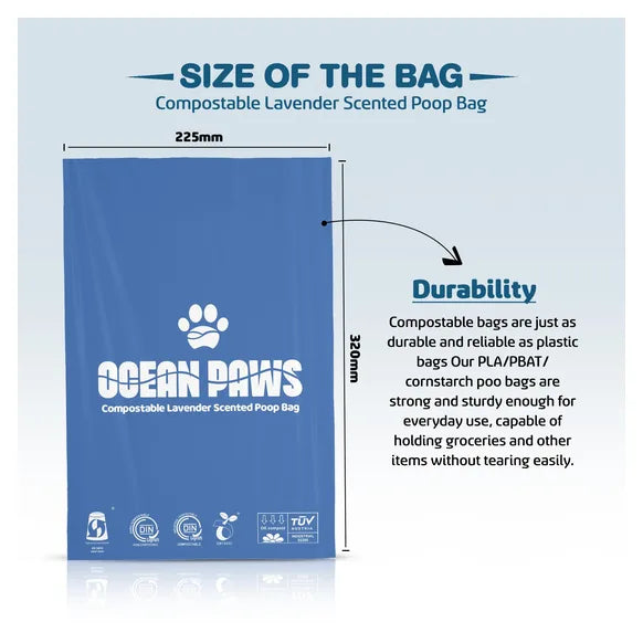 OceanPaws Compostable Dog Poo Bags 540 bags – product image 5 – compostable dog waste bags
