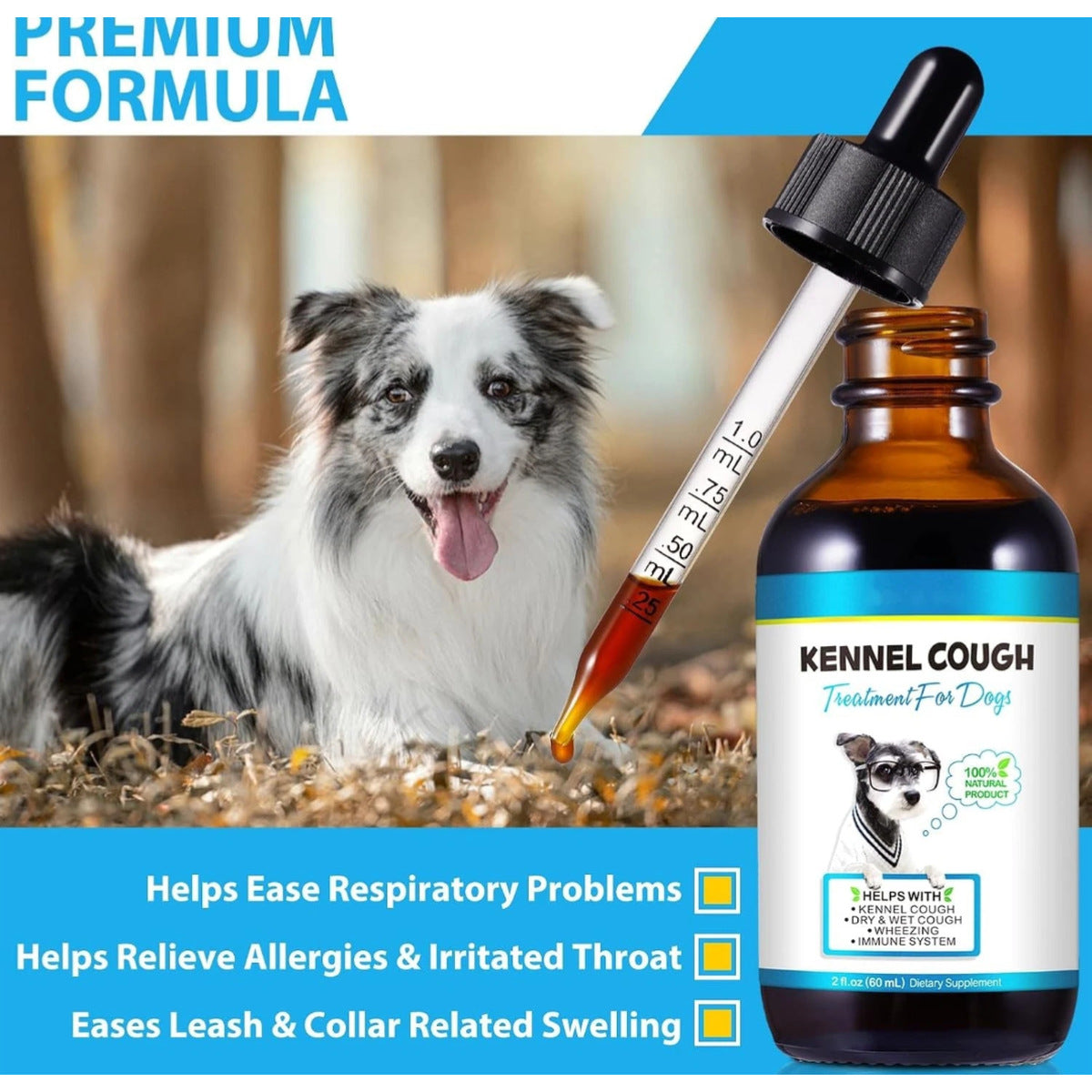 Oimmal Kennel Cough & Natural Respiratory Support for Dogs (60ml)