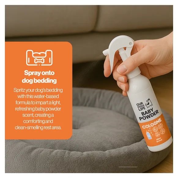 OurDogsLife Baby Powder Scented Dog Spray (250ml) – product image 4 – dog grooming