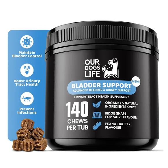 OurDogsLife Bladder Support Chews for Dogs (140 Chews per Tub) – product image 2 – dog first aid & recovery