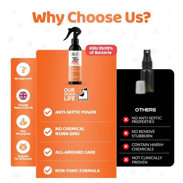 OurDogsLife Dog First Aid Kit Spray (250ml) – product image 4 – dog first aid & recovery