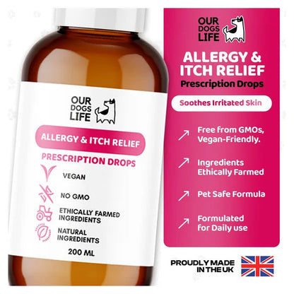 OurDogsLife Dog Itch & Allergy Relief (200ml) – product image 3 – dog skin & coat care