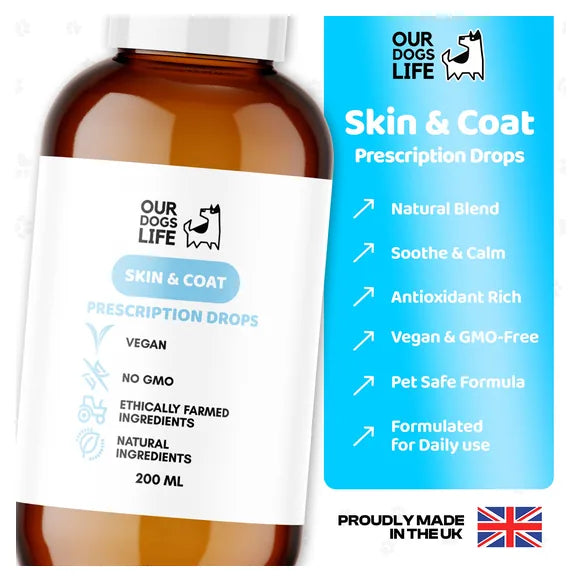OurDogsLife Dog Skin & Coat Supplement (200ml) – product image 3 – dog skin & coat care
