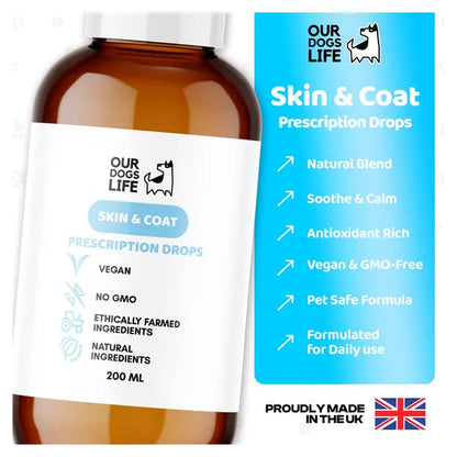 OurDogsLife Dog Skin & Coat Supplement (200ml) – product image 3 – dog skin & coat care