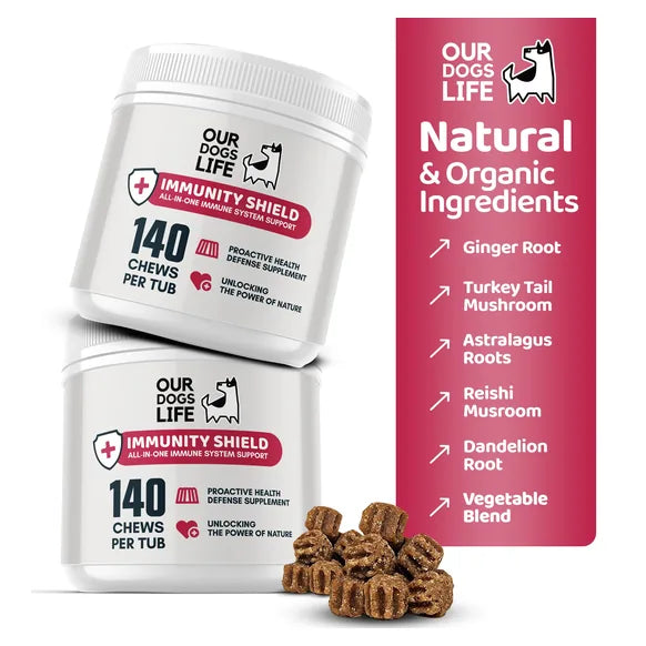 OurDogsLife Immunity Shield Chews (140 Chews Per Tub) – product image 3 – dog vitamins & wellness