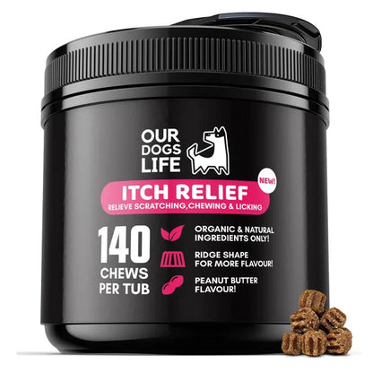 OurDogsLife Itch Relief Dog Chews (140 Chews Per Tub) – Default Title – dog skin & coat care