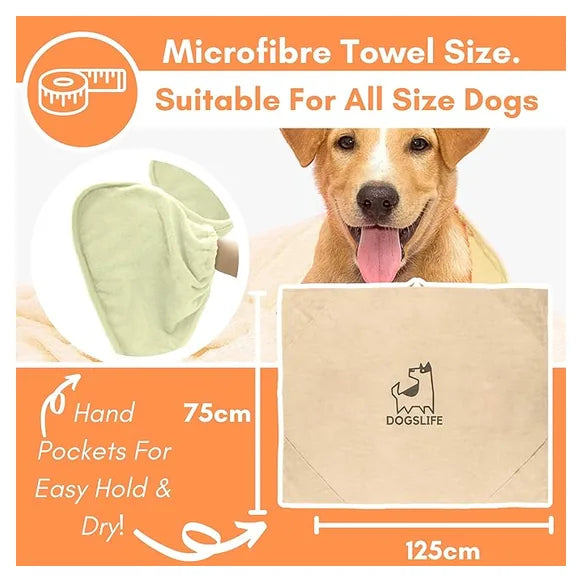 OurDogsLife Microfibre Dog Towel – product image 2 – dog accessories