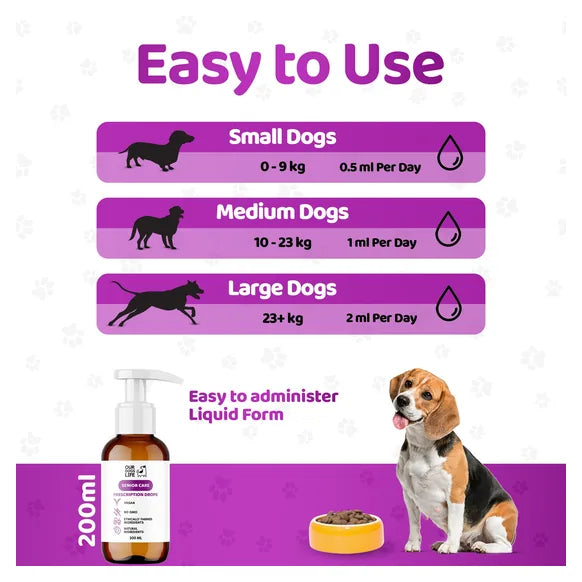 OurDogsLife Senior Dog Supplement Drops (200ml) – product image 8 – dog vitamins & wellness