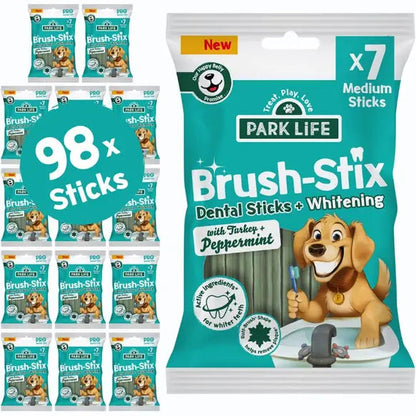 PARK LiFE Brush-Stix Turkey & Peppermint Dental Sticks – 180g product packaging