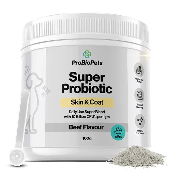ProBioPets Skin & Coat Probiotic For Pets – 10 Billion CFU Super Blend – pet skin & coat supplement