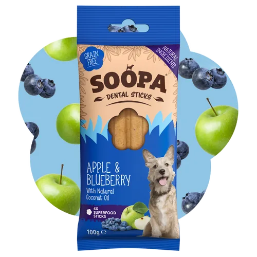 Soopa Apple & Blueberry Dog Dental Sticks – 100g additional product information