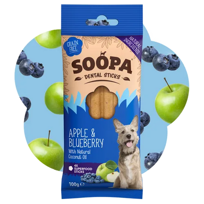 Soopa Apple & Blueberry Dog Dental Sticks – 100g additional product information