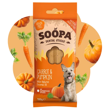 Soopa Carrot & Pumpkin Dog Dental Sticks – 100g additional product information